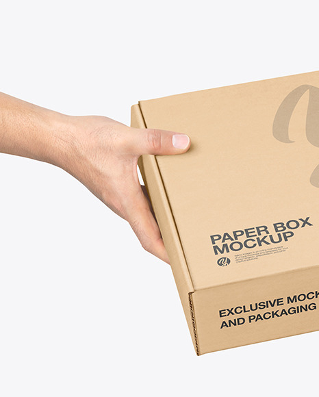 Mailing Box in Hands Mockup