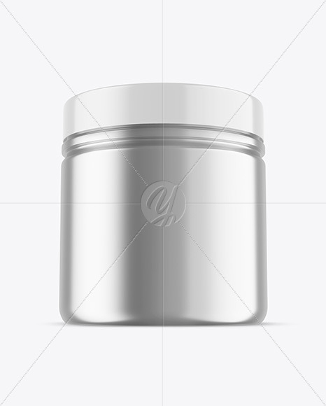 Metallic Protein Jar w/ Shrink Sleeve Mockup