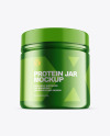 Metallic Protein Jar w/ Shrink Sleeve Mockup