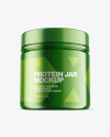 Metallic Protein Jar w/ Shrink Sleeve Mockup