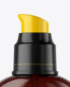 Amber Cosmetic Bottle with Pump Mockup