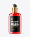 Color Plastic Cosmetic Bottle with Pump Mockup