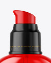 Color Plastic Cosmetic Bottle with Pump Mockup