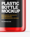 Color Plastic Cosmetic Bottle with Pump Mockup