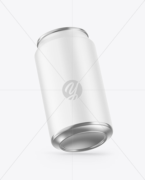 Metallic Drink Can w/ Matte Finish Mockup