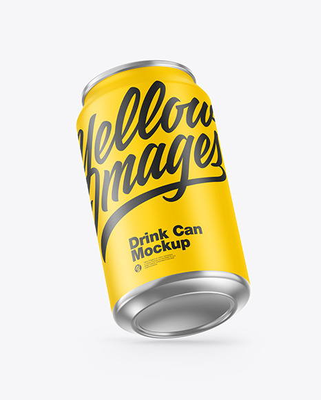 Metallic Drink Can w/ Matte Finish Mockup