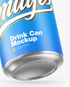 Metallic Drink Can w/ Matte Finish Mockup