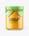 Glass Curry Sauce Jar with Paper Cap Mockup