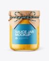 Glass Curry Sauce Jar with Paper Cap Mockup