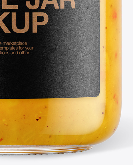 Glass Curry Sauce Jar with Paper Cap Mockup