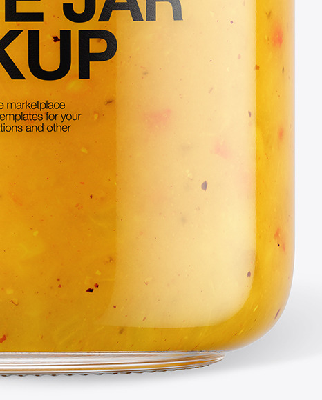 Glass Curry Sauce Jar with Paper Cap Mockup