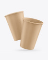 Kraft Coffee Cups Mockup