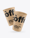 Kraft Coffee Cups Mockup