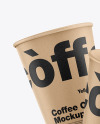 Kraft Coffee Cups Mockup