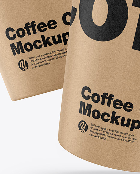 Kraft Coffee Cups Mockup