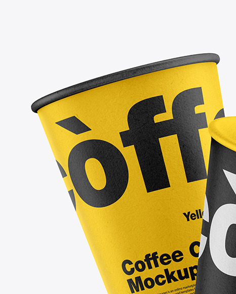 Kraft Coffee Cups Mockup