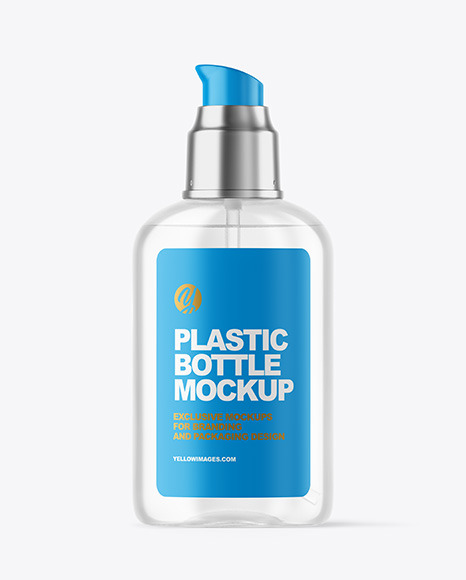 Clear Cosmetic Bottle with Pump Mockup - Clear+Bottles+Pump+Dispensers+Mockup+Clear+Container+Packaging+Mockup+Bottle