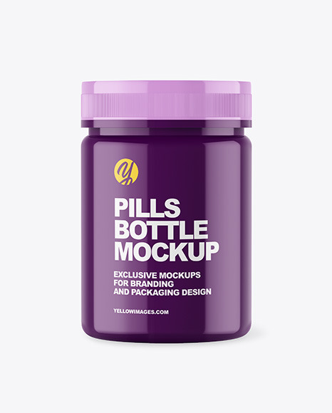 Glossy Pills Bottle Mockup