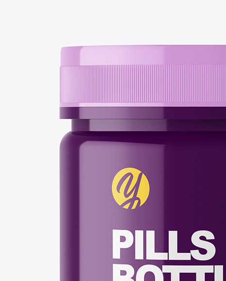 Glossy Pills Bottle Mockup