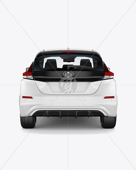 Electric Compact Car Mockup- Back View