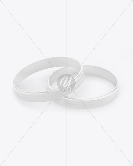 Two Glossy Silicone Wristbands Mockup