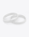 Two Glossy Silicone Wristbands Mockup