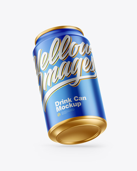 Matte Metallic Drink Can Mockup