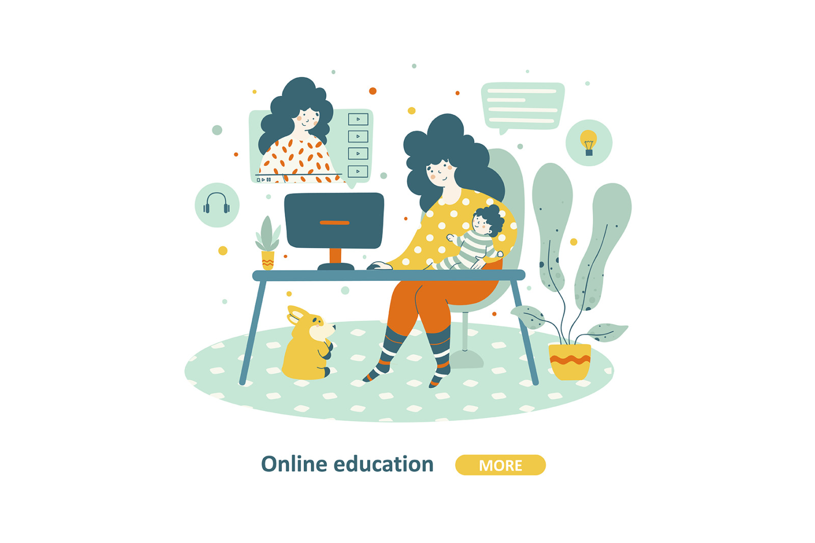 Online education - illustrations Online education - illustrations