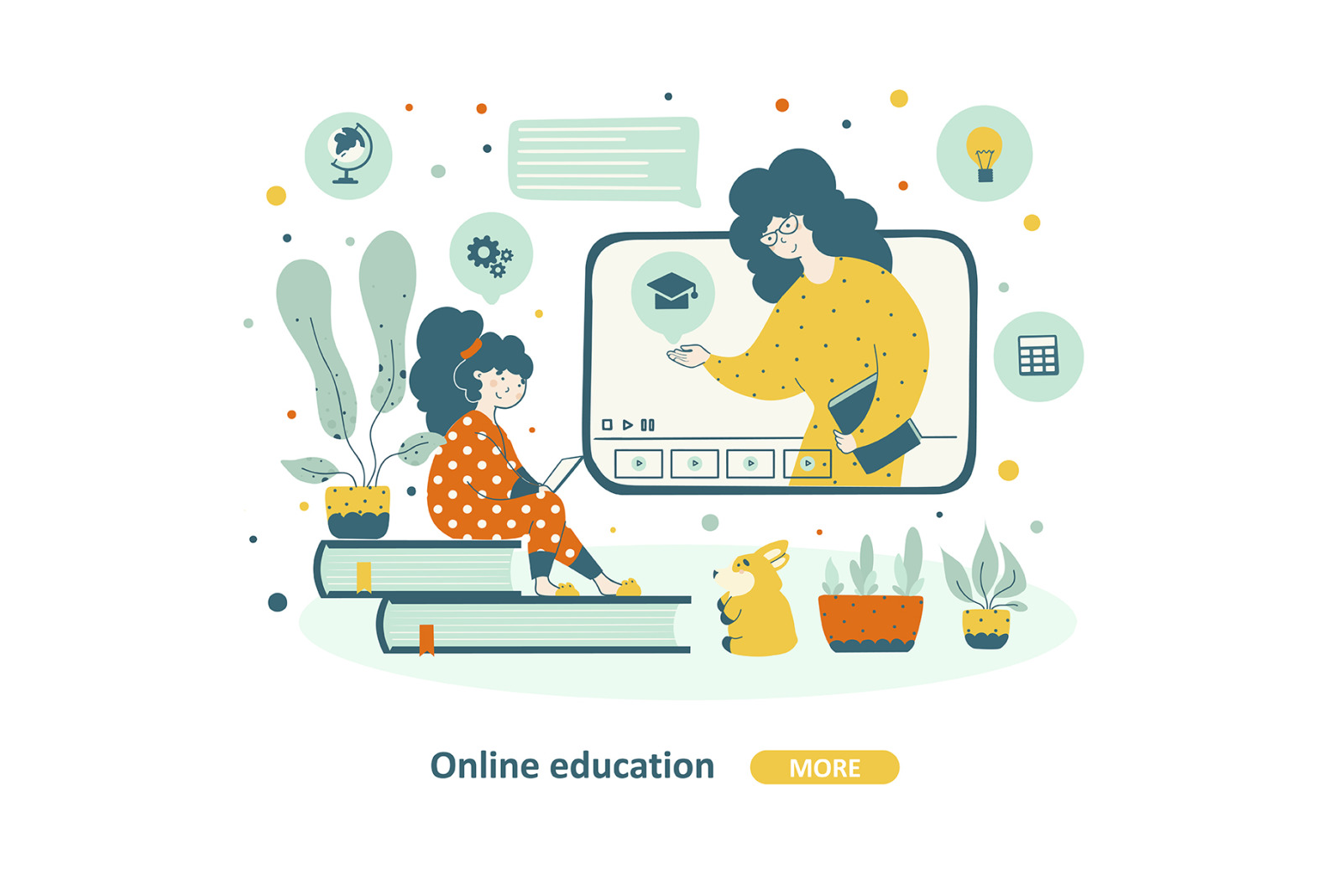 Online education - illustrations