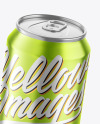 Glossy Metallic Drink Can Mockup