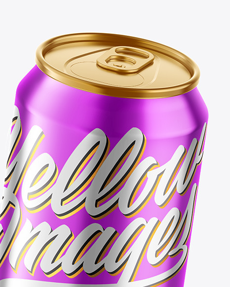 Glossy Metallic Drink Can Mockup