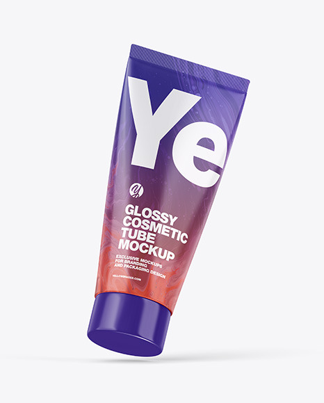 Glossy Cosmetic Tube Mockup - Glossy+Toothpaste+Tube+