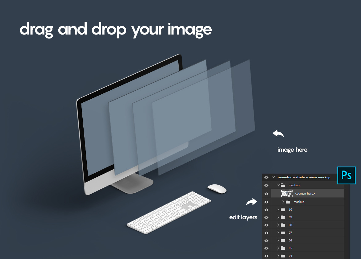 Isometric Website Mockup 1.0 Isometric Website Mockup 1.0