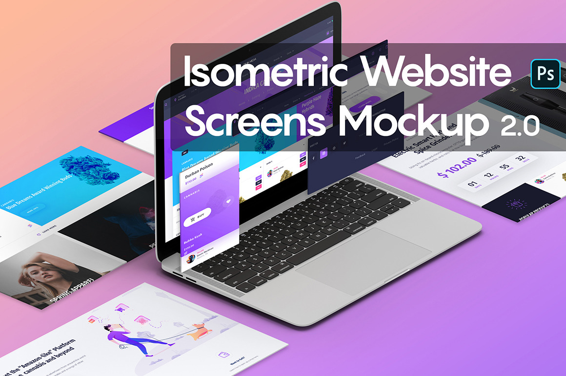 Isometric Website Mockup 2.0