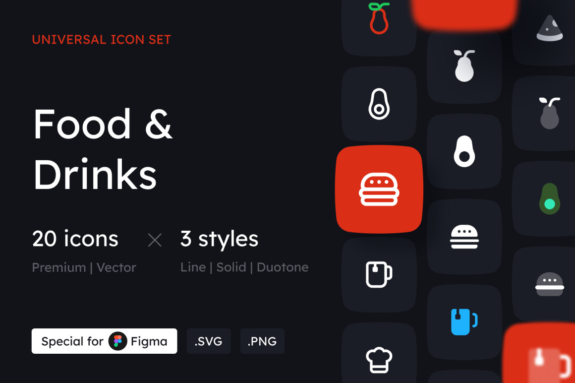 Food and Drinks Icon Set Food and Drinks Icon Set