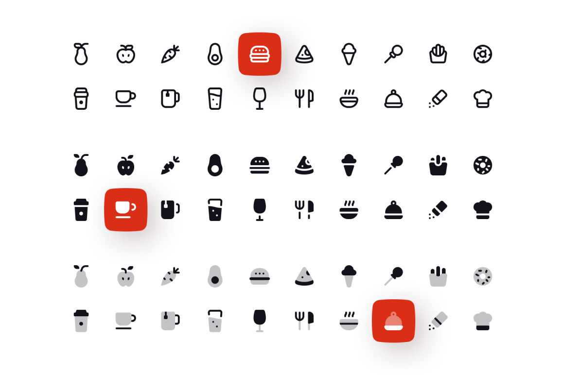 Food and Drinks Icon Set Food and Drinks Icon Set