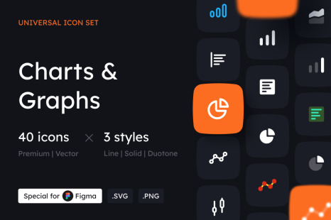 Charts and Graphs Icon Set - Stack