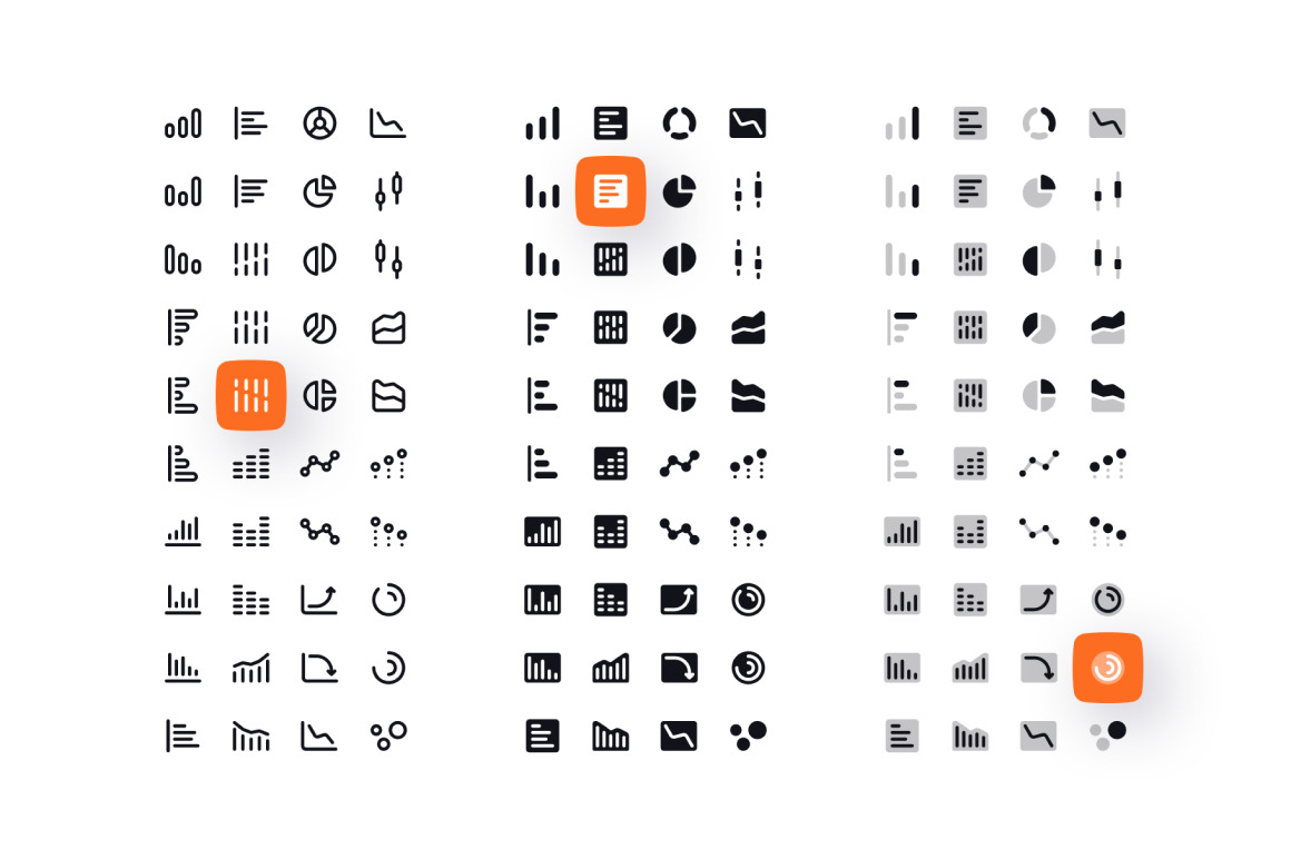 Charts and Graphs Icon Set Charts and Graphs Icon Set