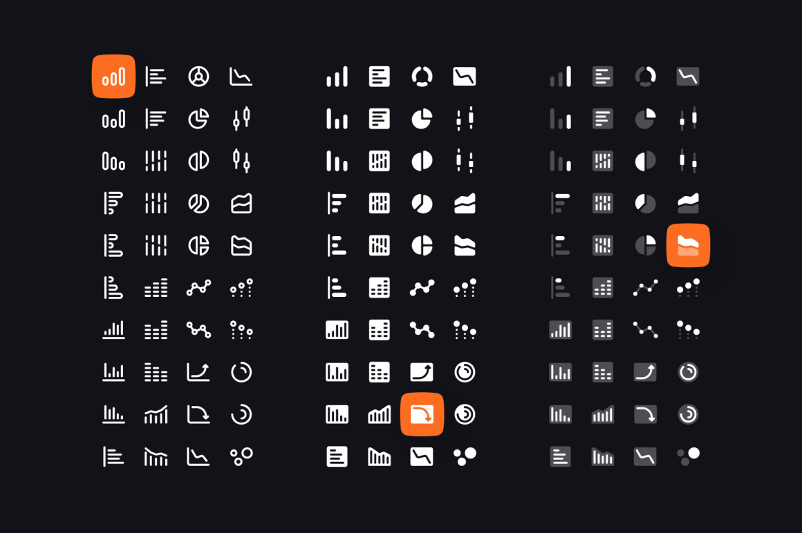 Charts and Graphs Icon Set Charts and Graphs Icon Set