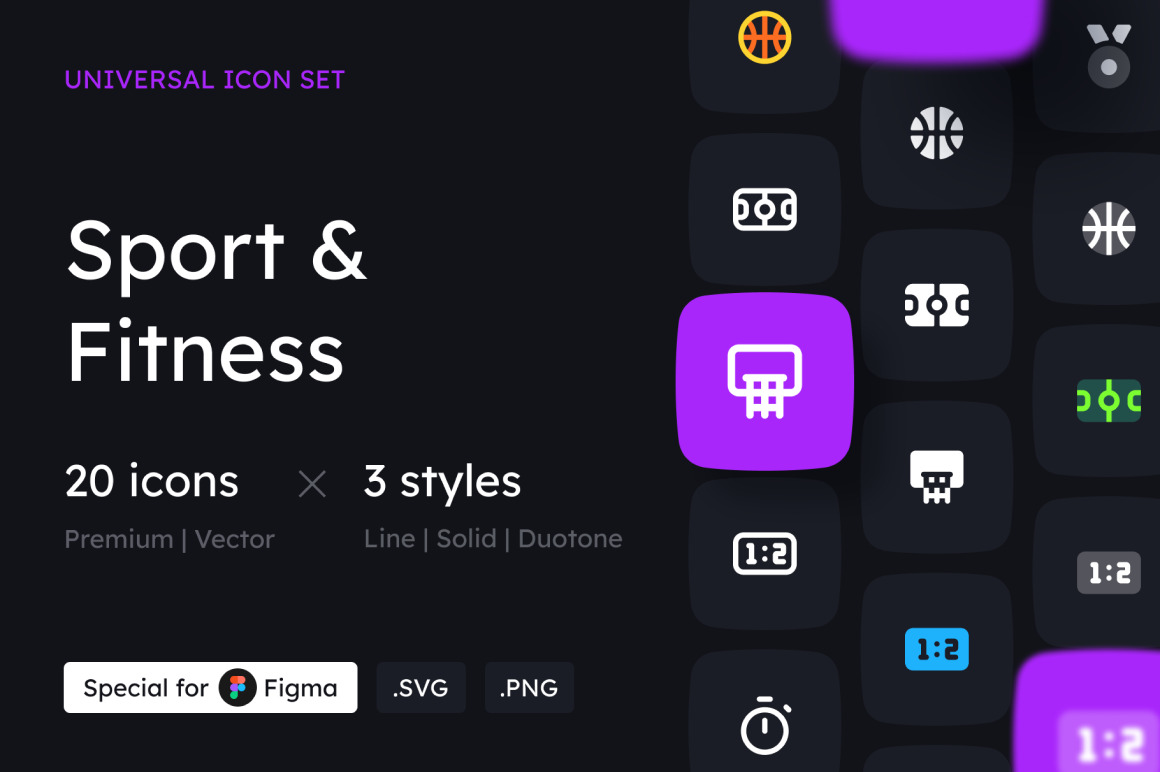 Sport and Fitness Icon Set Sport and Fitness Icon Set
