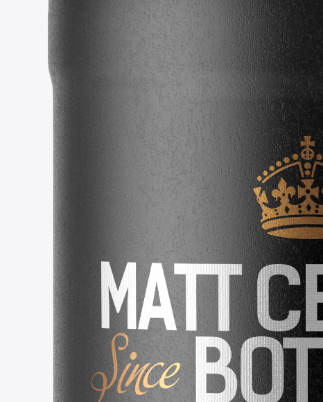 200ml Ceramic Bottle w/ Metallic Label Mockup