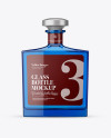 Square Blue Glass Bottle Mockup