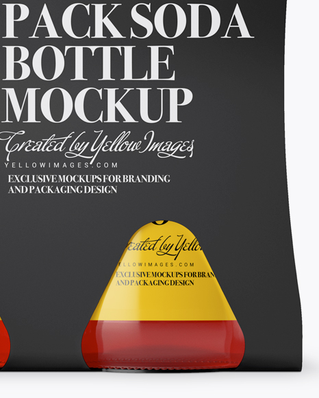 4 Pack Pink Drink Bottle Mockup - Front View