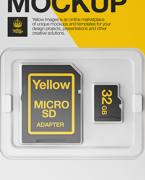 Micro SD Card With Adapter Mockup - Front View