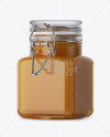 100ml Glass Raw Honey Jar w/ Clamp Lid Mockup - Halfside View