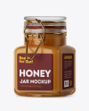 100ml Glass Raw Honey Jar w/ Clamp Lid Mockup - Halfside View