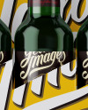 White Paper 6 Pack Green Bottle Carrier Mockup - Front View