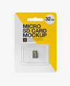 Micro SD Memory Card Mockup - Front View