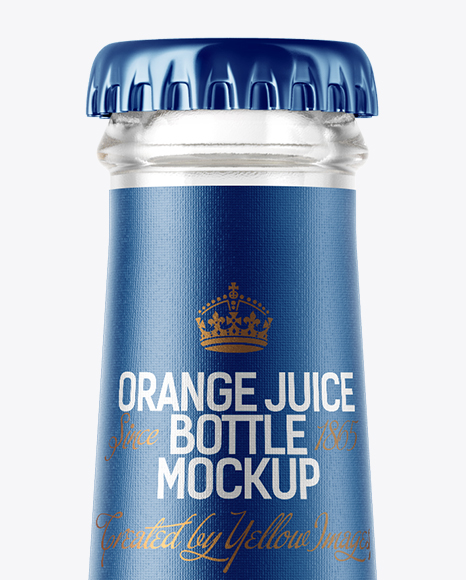 200ml Clear Glass Bottle with Orange Juice Mockup