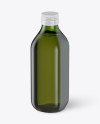 0.5L Green Glass Olive Oil Bottle Mockup - Halfside view (High-Angle)